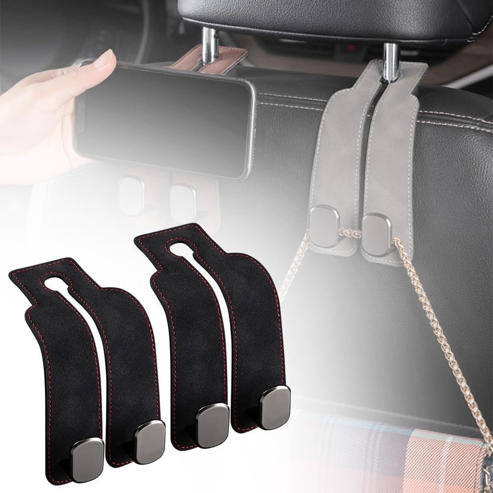 Headrest Hooks for Car, 2026 New Car Seat Hooks for Headrest, Car Seat Back Organizer Storage Hook for Hanger Purses ...