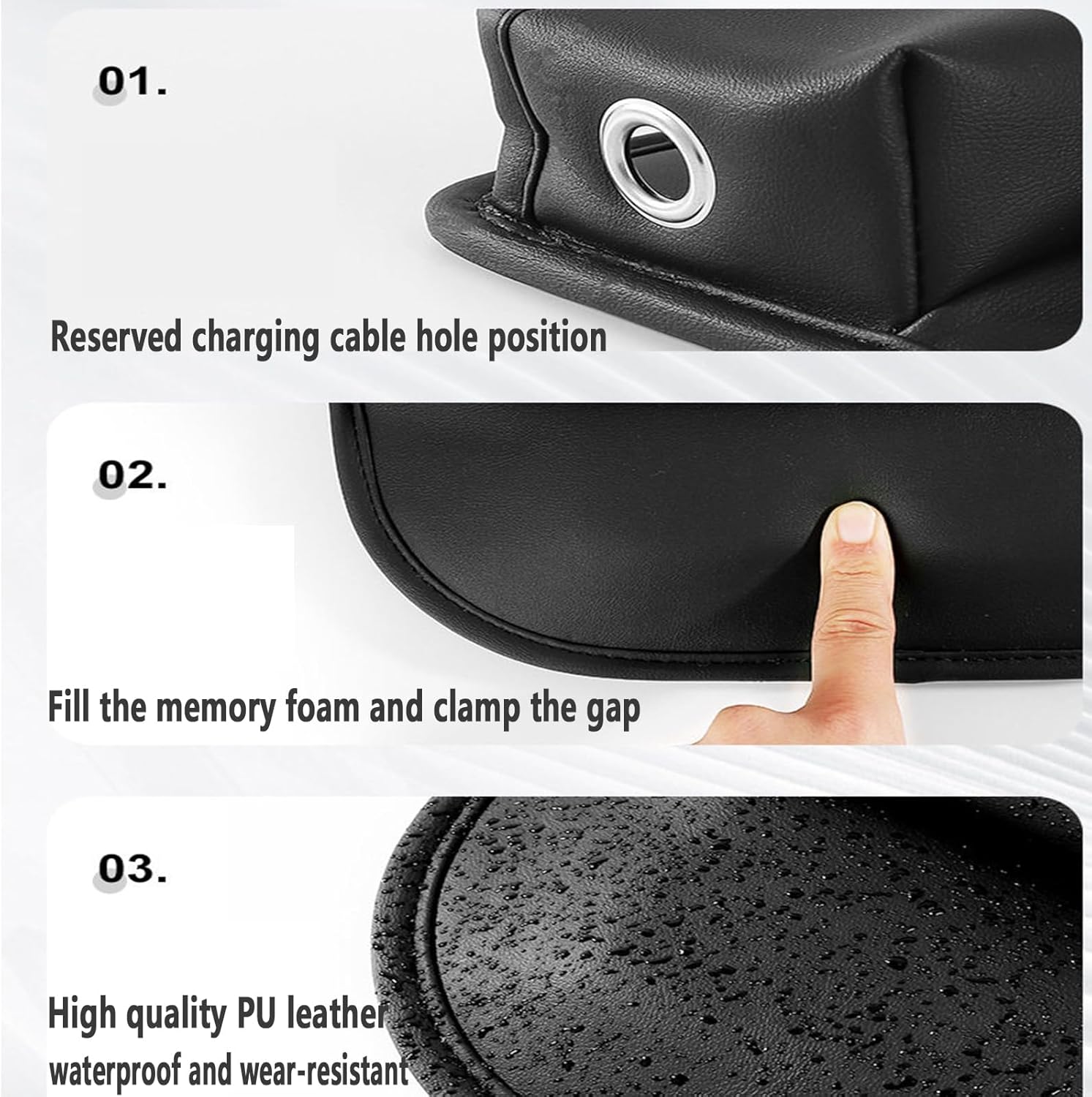 2-Pack Car Seat Gap Filler, Premium Leather Console Organizer Universal Fit for Car SUV Truck Multi-Purpose Essential... - Image 5