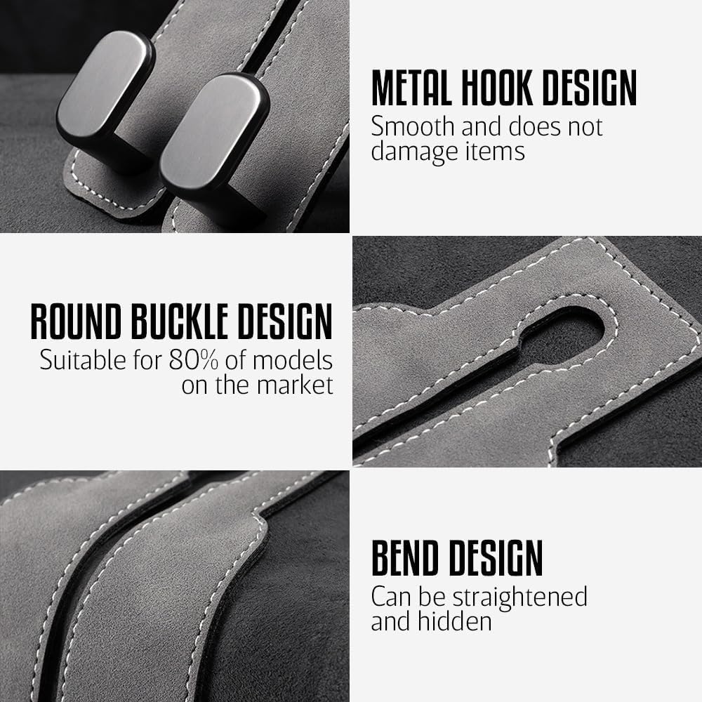 Headrest Hooks for Car, 2026 New Car Seat Hooks for Headrest, Car Seat Back Organizer Storage Hook for Hanger Purses ... - Image 4